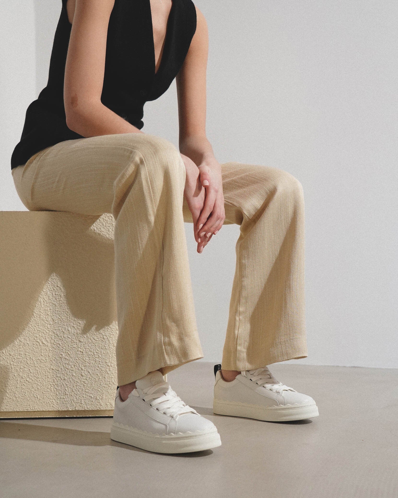 Chloé | Lauren white leather sneakers | Savannahs