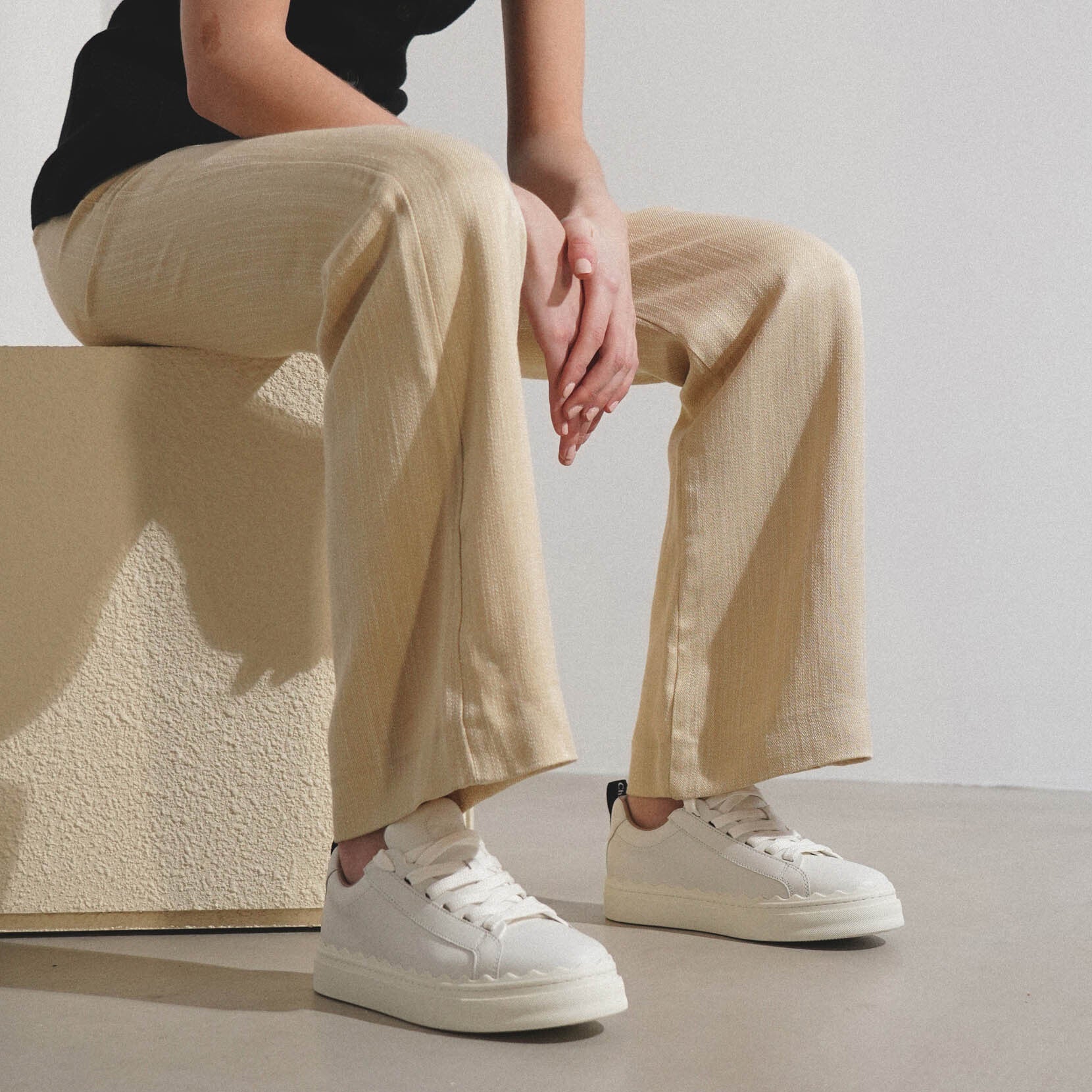 Chloé | Lauren white leather sneakers | Savannahs