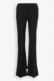 High-waisted pants in wool gabardine