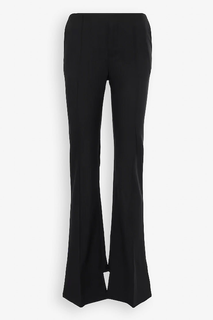 High-waisted pants in wool gabardine