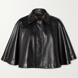 Short cape in soft nappa leather