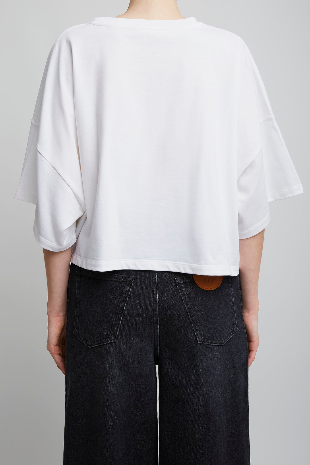 Chloé | Cropped boxy cotton logo t-shirt | Savannahs