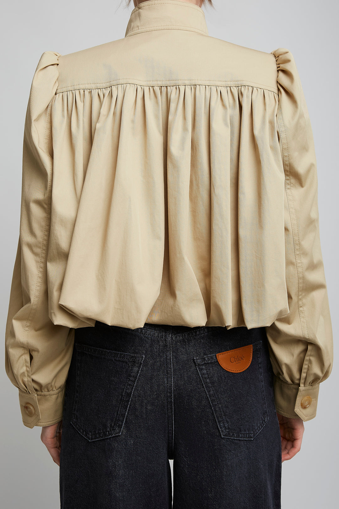 フランス購入 元Chloéデザイナー カモフラージュ柄コットンアウター Chloé | Gathered boule cotton gabardine jacket | Savannahs