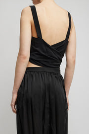 Cropped front-tie tank top
