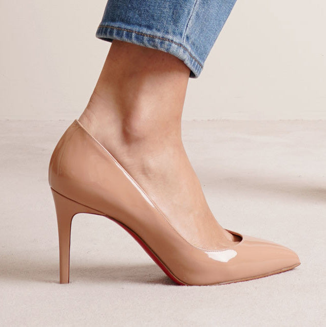 Christian Louboutin | Pigalle 85 nude patent pump | Savannahs