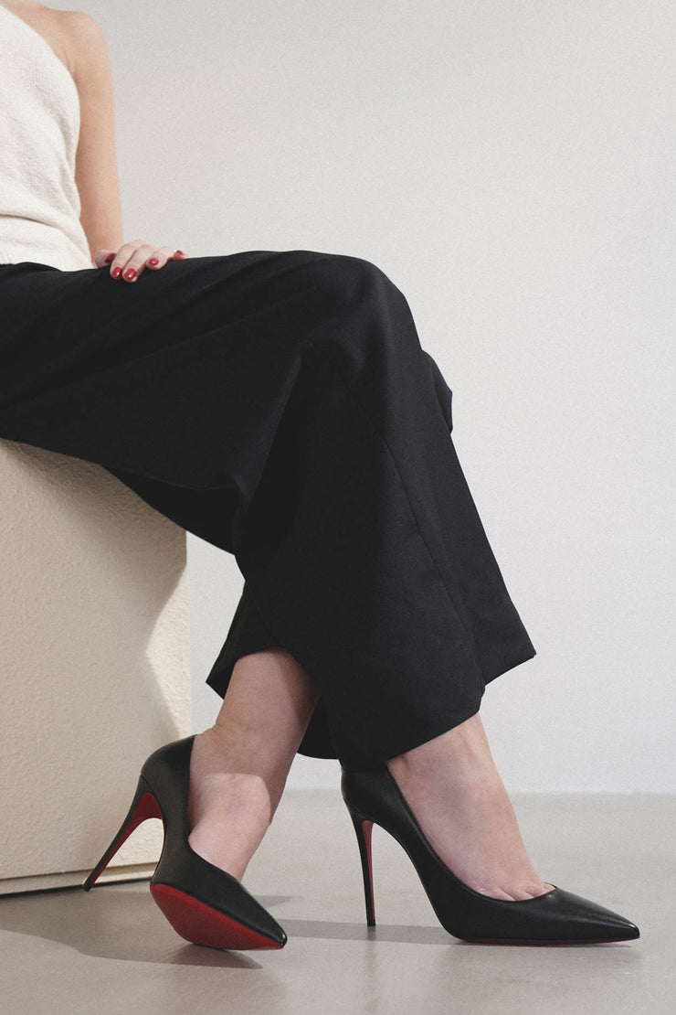 Kate 100 black leather pumps