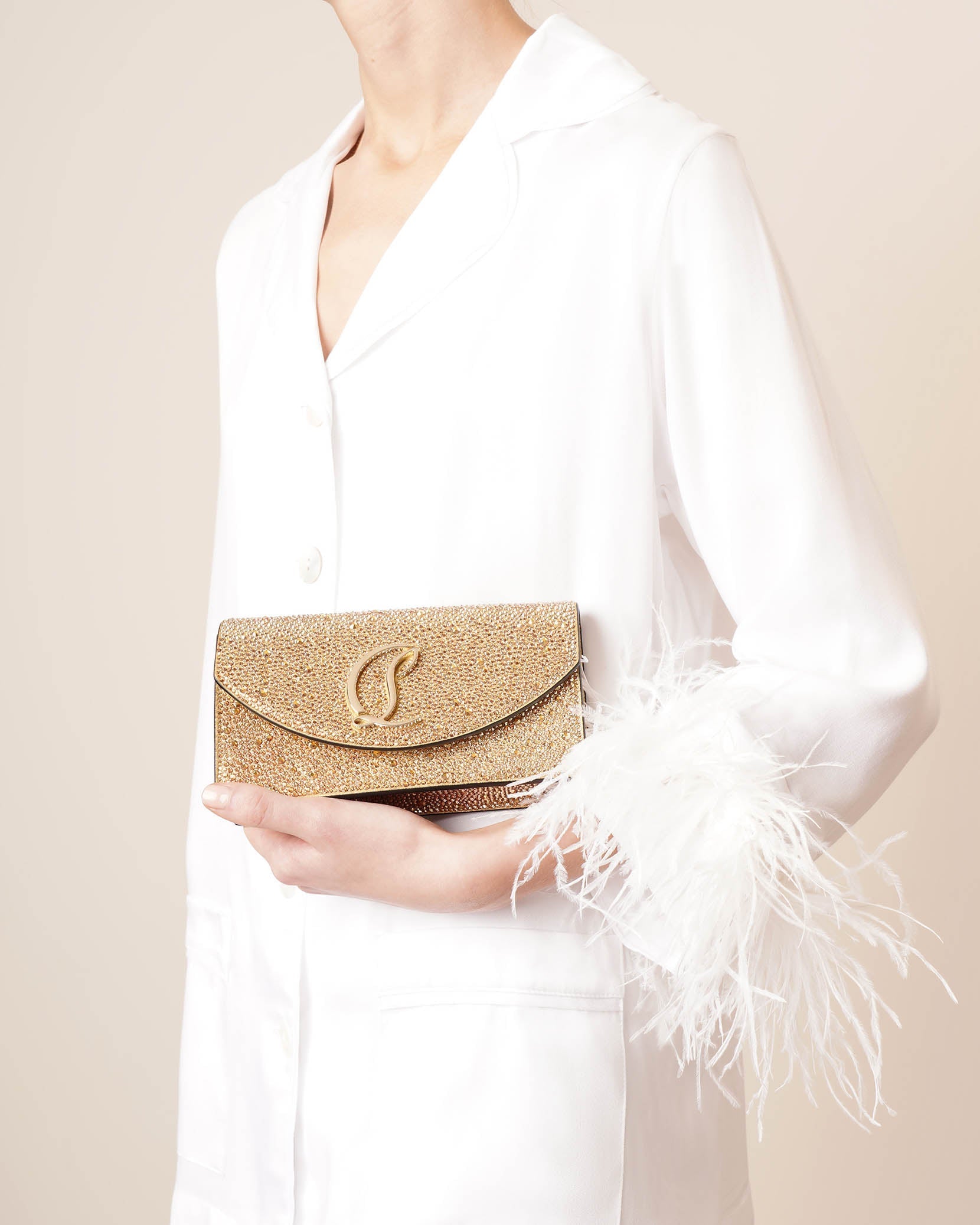 Christian Louboutin | Loubi54 small gold crystal crossbody bag