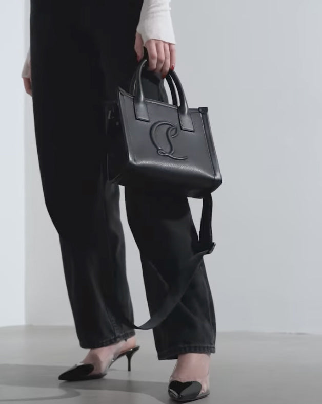 Christian Louboutin | By my side E/W mini black leather tote bag