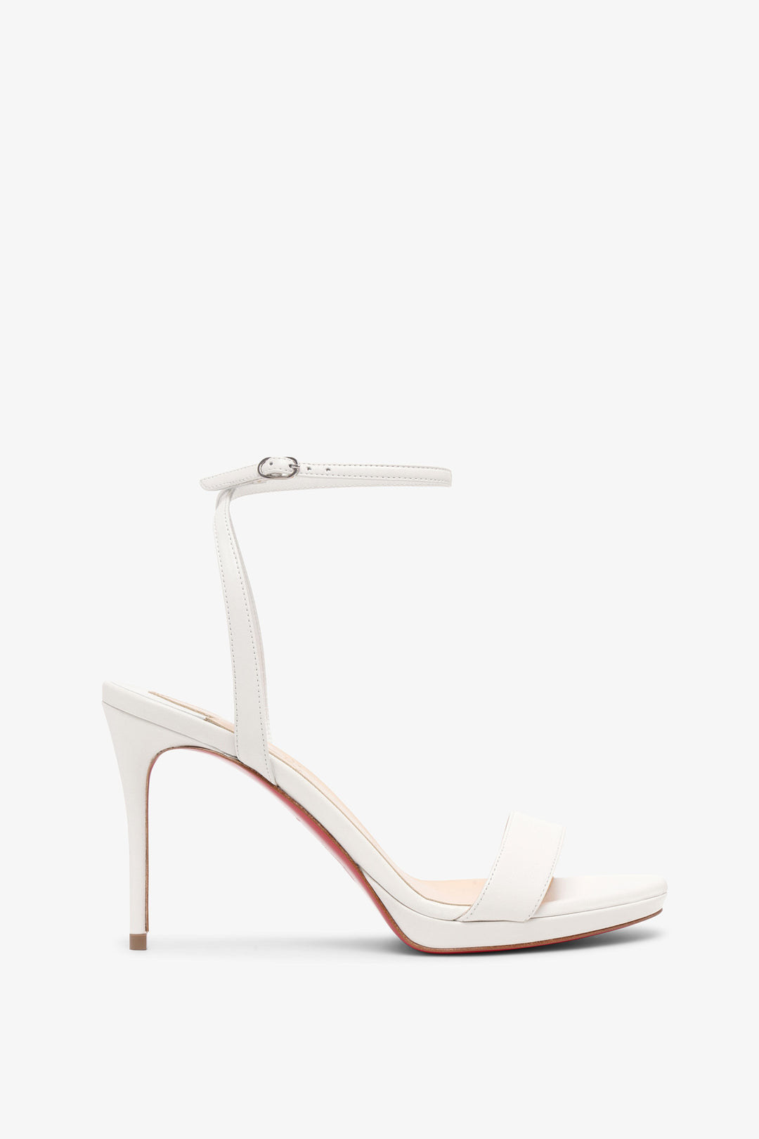 Christian Louboutin Loubi Queen 100 white leather sandals Savannahs