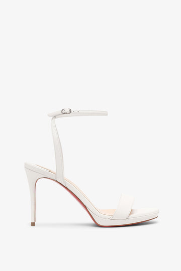 Loubi Queen 100 white leather sandals