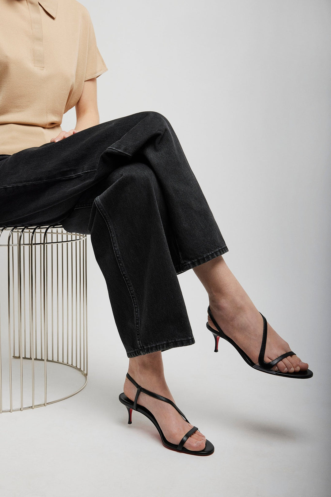 ★Christian Louboutin★ロザリー 55 ブラック レザー サンダル Christian Louboutin | Rosalie 55 black leather sandals