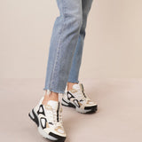Giv 1 ivory and black runner sneakers