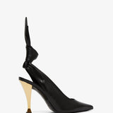 Beauw black sling pumps