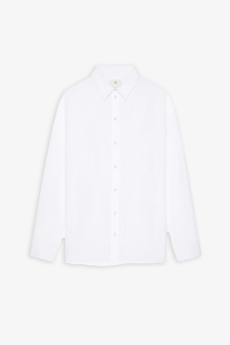 Oversized white shirt in poplin with open back