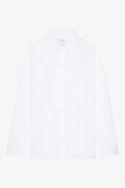 Oversized white shirt in poplin with open back