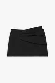 Bow black mini skirt