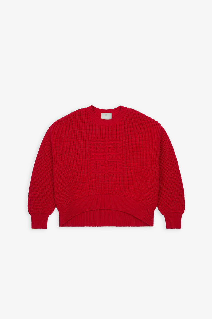 Cropped 4G sweater in waffle wool