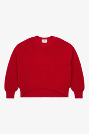 Cropped 4G sweater in waffle wool