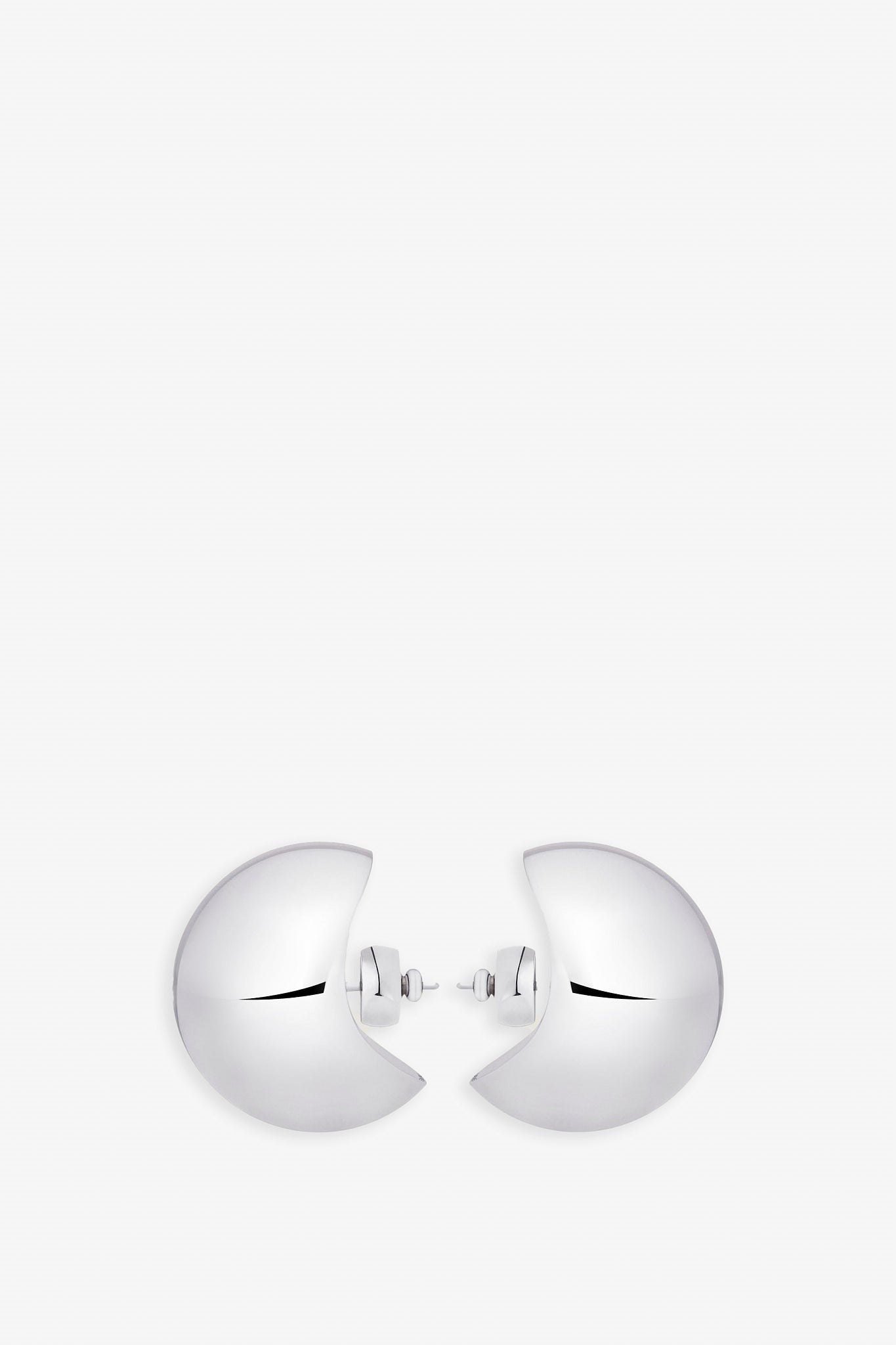 Curve silvery medium earrings