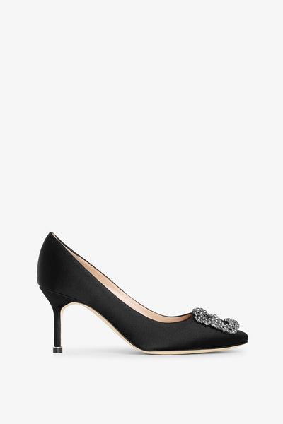 Manolo Blahnik | Hangisi 70 yellow satin pumps | Savannahs