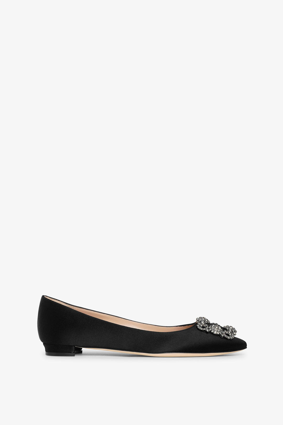 Manolo Blahnik | Hangisi Flat black satin ballerinas | Savannahs