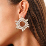 Mini begum white crystal earrings
