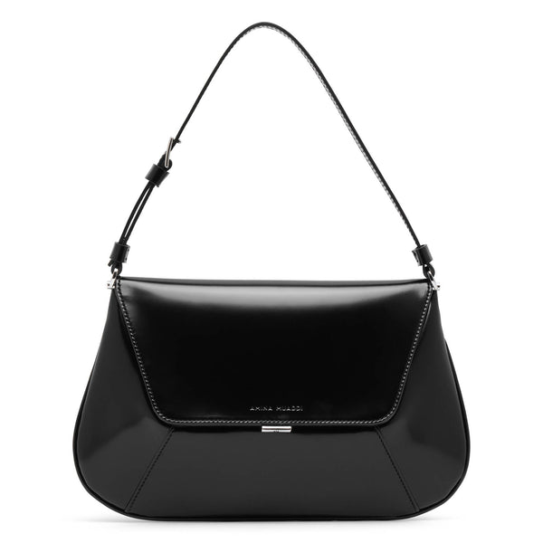 Amina Muaddi | Ami Spazzolato black leather bag | Savannahs