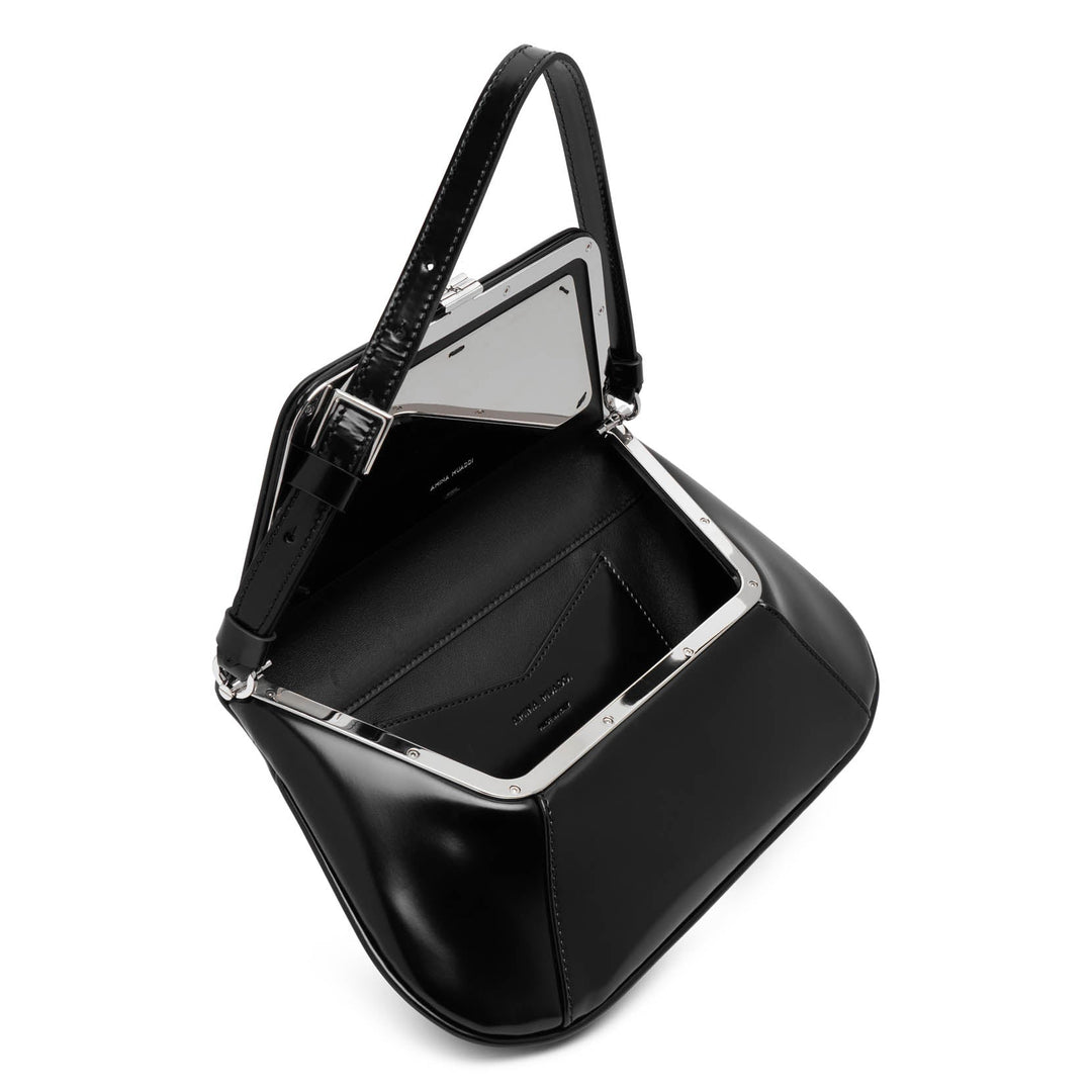 ハンドバッグ AMINA MUADDI HAND BAG (AMISPAZZOLATO BLASILHARD) Ami Shoulder Bag Black Spazzolato
