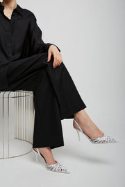 Lori 90 white nappa slingback pumps