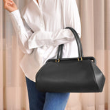 Frame leather shoulder bag