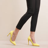 Canary yellow 105 suede pumps