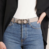 Rhinoceros grey 35 leather gancini chain buckle belt