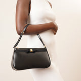 Vara grosgrain bow black leather bag