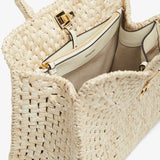 The studio raffia small bag