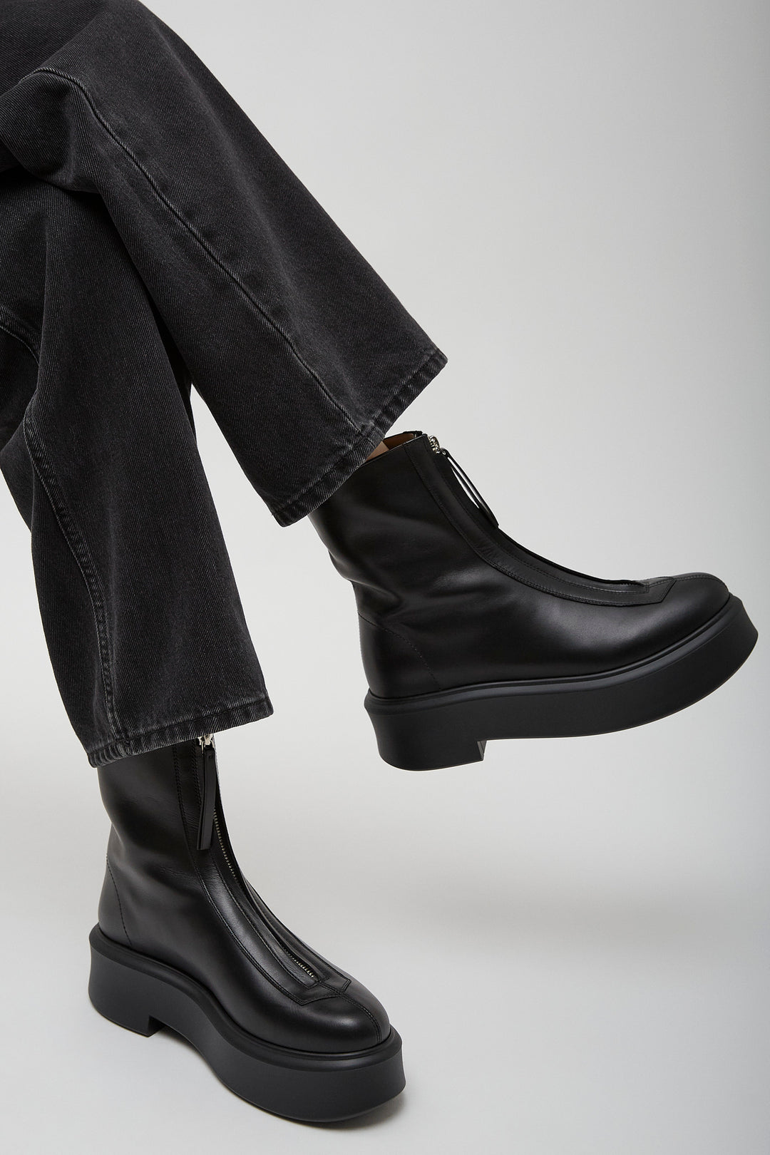 The Row | Zipped 1 leather ankle boots | Savannahs