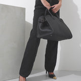Soft margaux 15 black grained leather bag