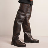 Billie vintage brown leather high boots