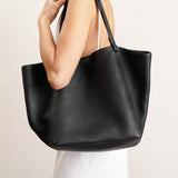Park tote 3 lux black leather bag
