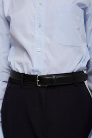 Classic black silver buckle belt