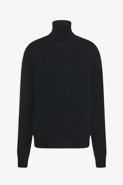 Heva black wool turtleneck sweater