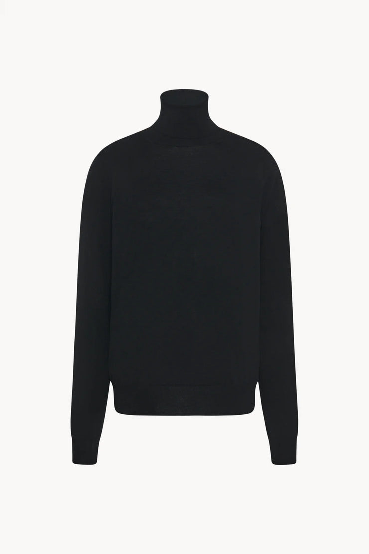 Heva black wool turtleneck sweater