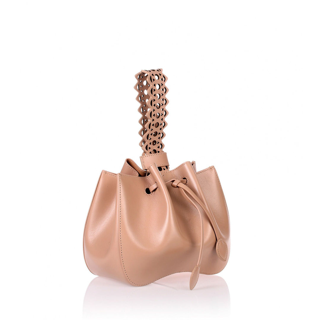 Alaia Dark nude small bucket bag Savannahs