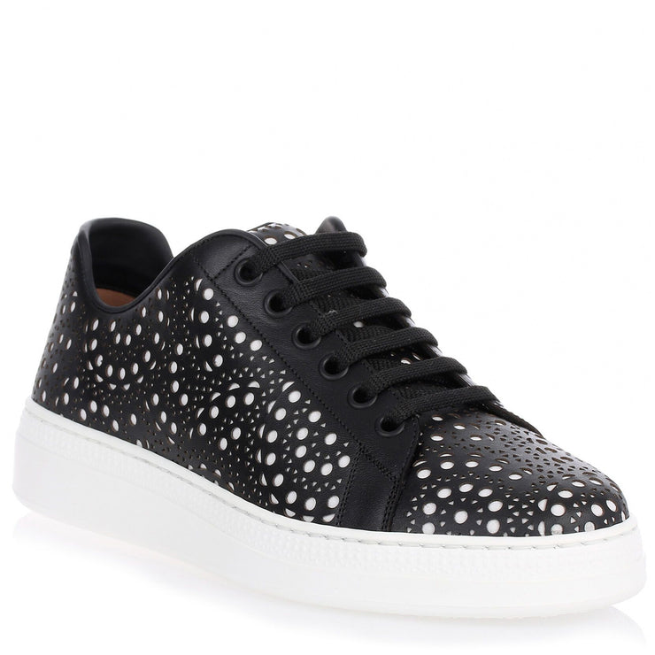 Chanel Laser Cut Sneakers | Lace sneakers, Women shoes, Round toe sneakers