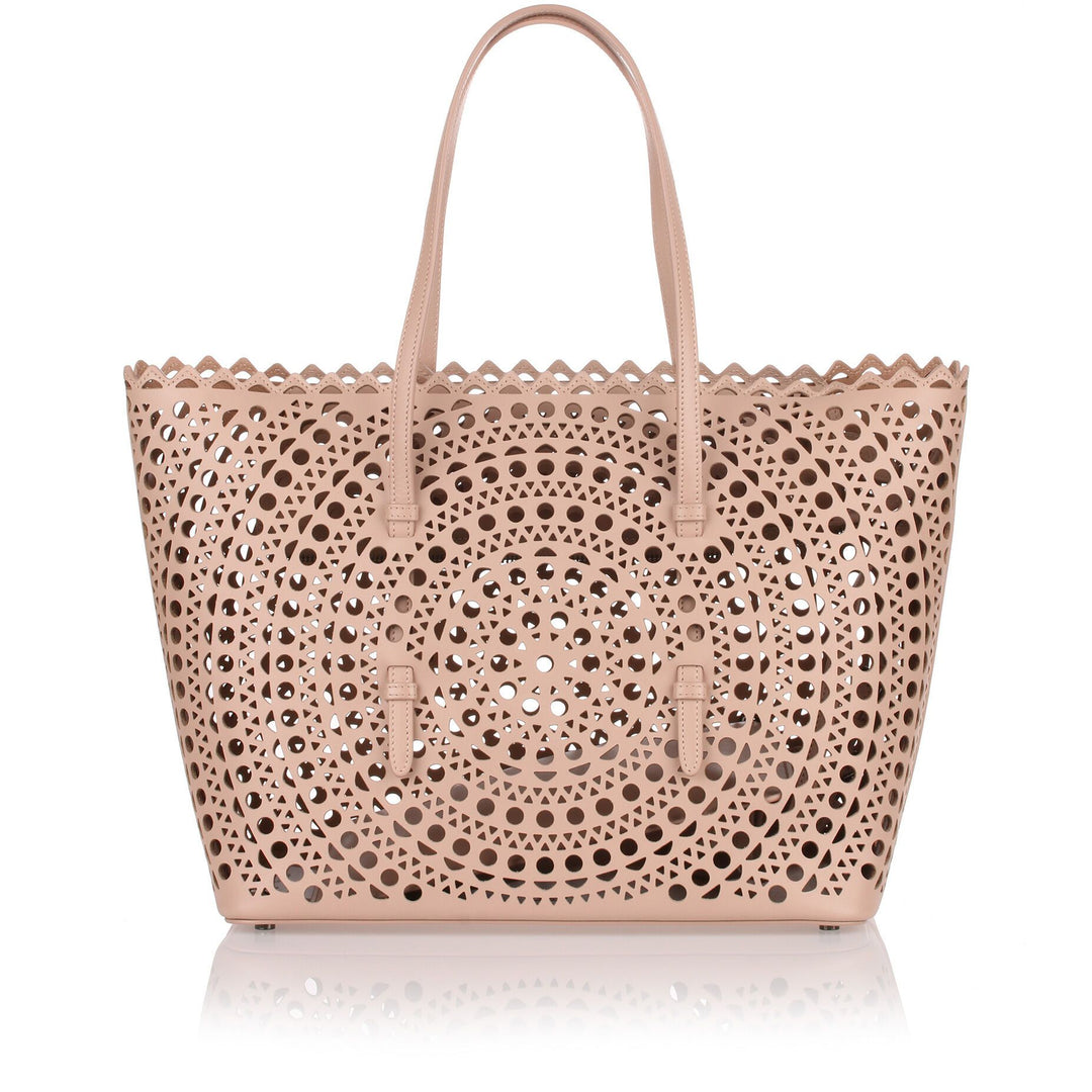 【ALAIA】Ivory Vienne laser-cut calfskin leather【ランク:A】 Alaïa | Mina 20 vienne circulaire beige leather tote bag