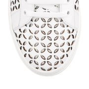 White laser-cut leather sneaker