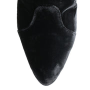 Black velvet plexi ankle boot