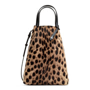 Leopard print bucket bag