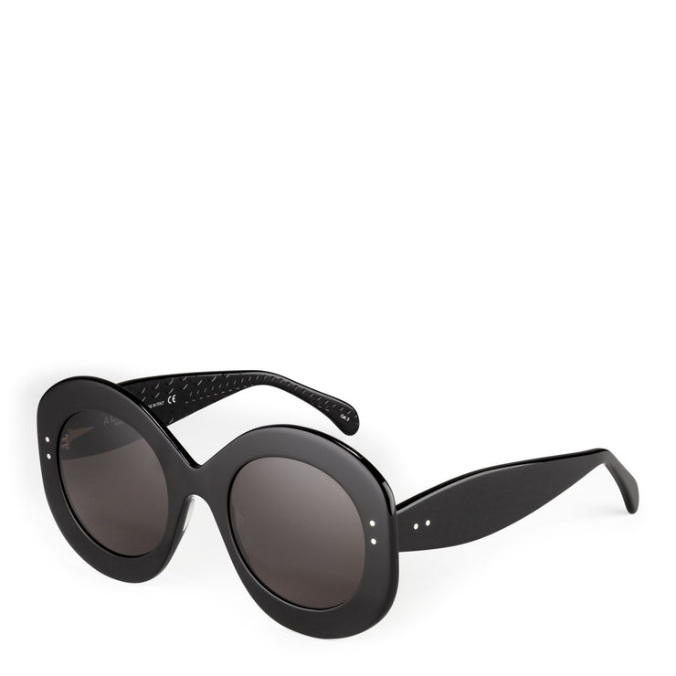 Black round acetate sunglasses