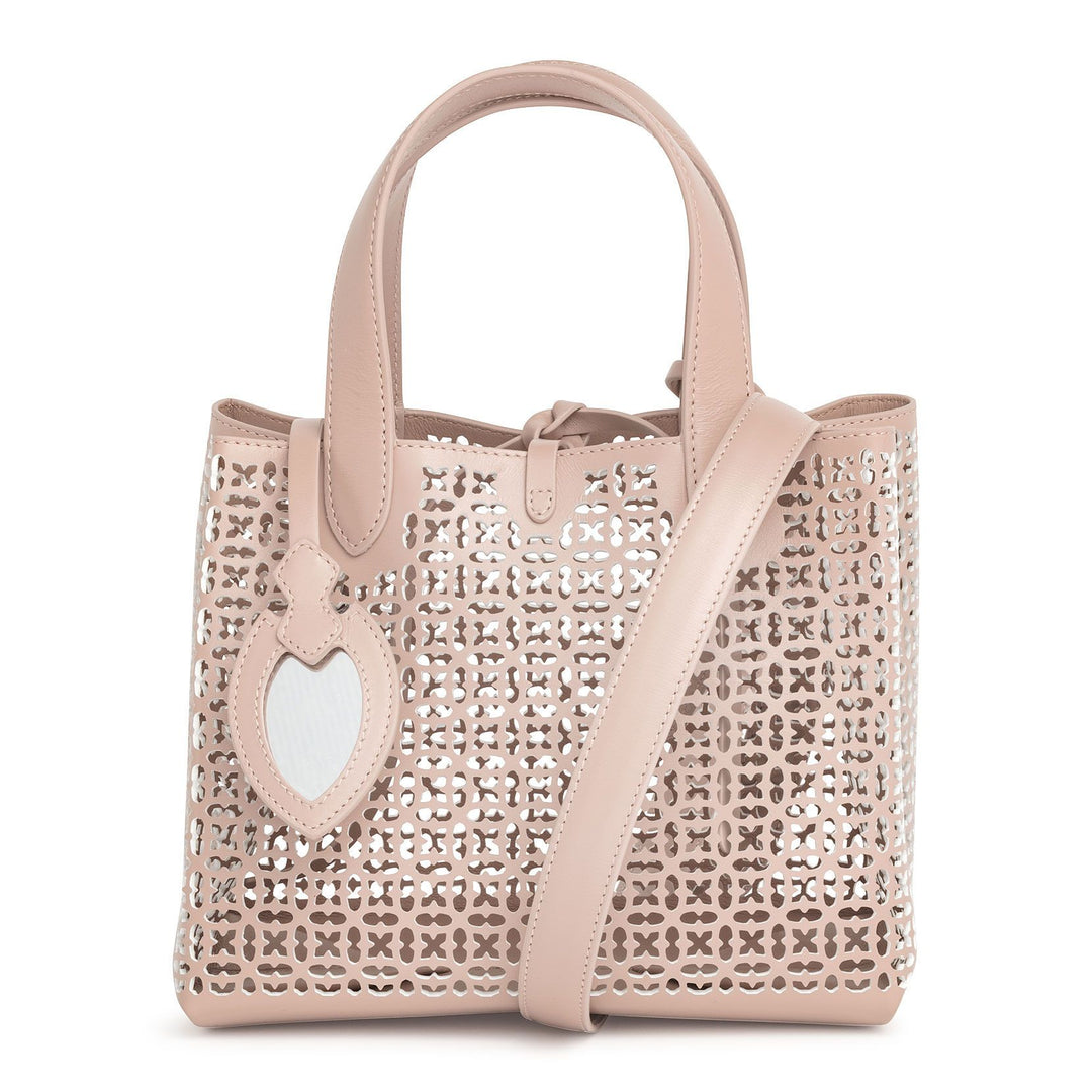 【ALAIA】White crystal-embellished laser-cut【新品同様】 ALAÏA White Tote Bag in Vienne Leather | MINA | ALAÏA TR