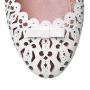 Laser cut leather ballet flat